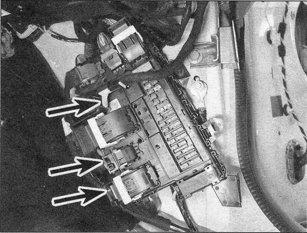 Ford F150 Body_Instrument panel - removal and installation _ Disconnect these electrical connectors from the right side kick panel area