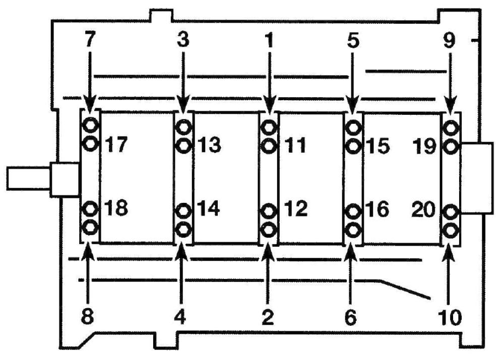 Ford F150 Main cap bolt tightening sequence - 5.0L V8 engines_Crankshaft - removal and installation _